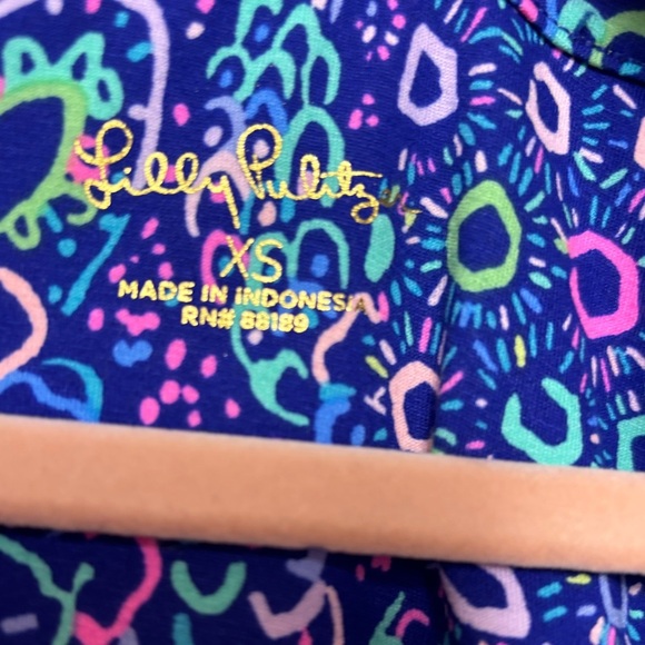 Lilly Pulitzer Aubrey UPF 50+ 3/4 Sleeve Dress in Lapis Lazuli Take It Slow XS - Picture 5 of 9